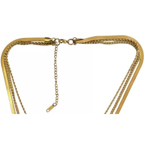 Κολιέ, Kostibas 1013-880X4, Ατσάλι μιξ, Χρυσό