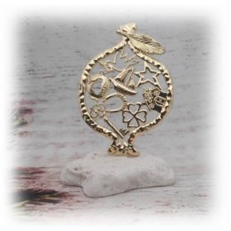 Kostibas 6714-105XY, Γούρι Χριστουγεννιάτικο, Πέτρα, Χρυσαφί