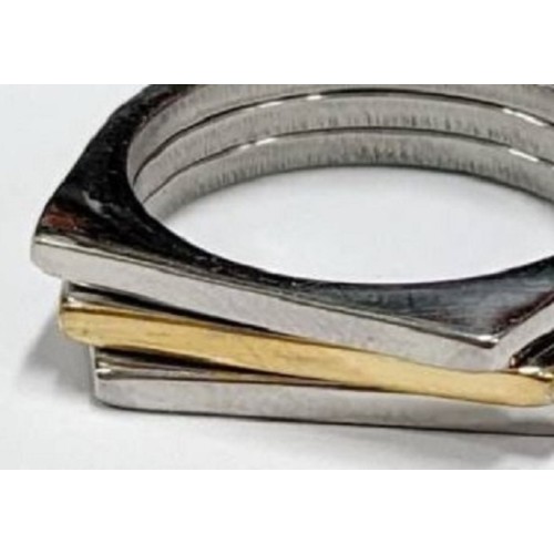 Kostibas 2513-340X, Δαχτυλίδι, Ατσάλι, Δίχρωμο