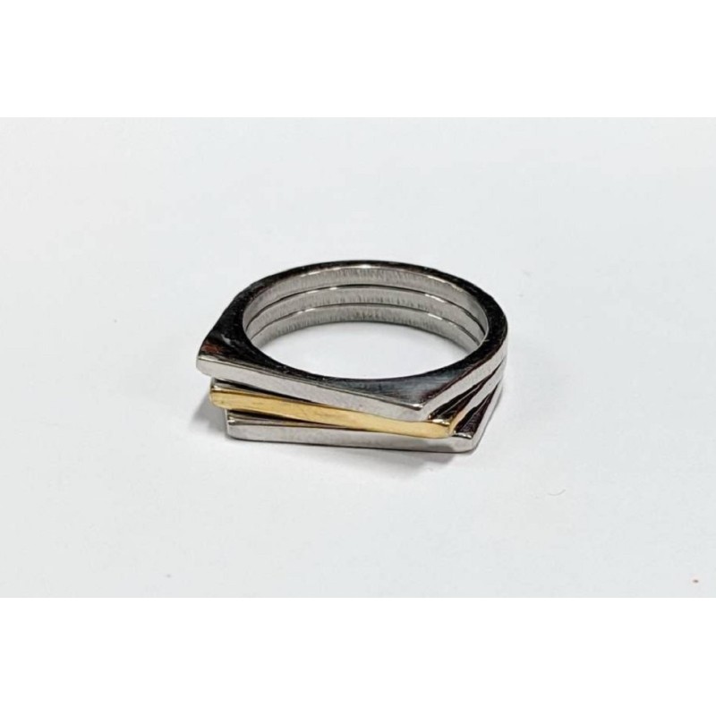 Kostibas 2513-340X, Δαχτυλίδι, Ατσάλι, Δίχρωμο