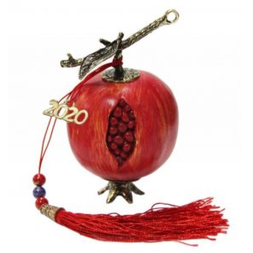 Kostibas 5698-012U, Διακοσμητικό ρόδι, Κόκκινο και Χρυσαφί