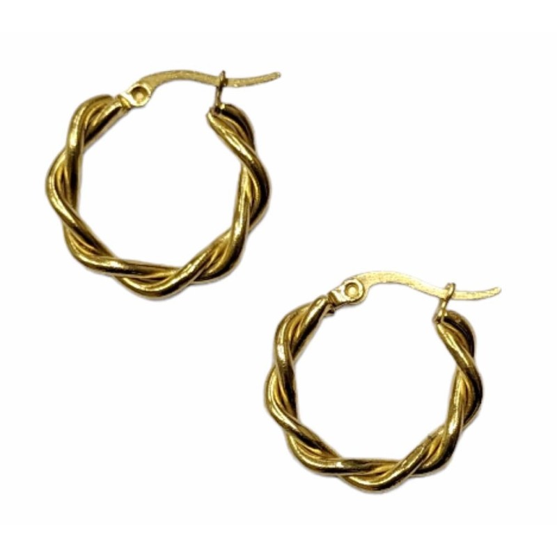 Kostibas 3113-676X, Σκουλαρίκια κρίκοι, Ατσάλι, Χρυσό