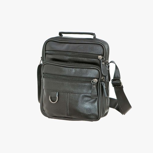 Bartuggi 718-110633, Τσάντα ταχυδρόμου, Δέρμα, Μαύρο