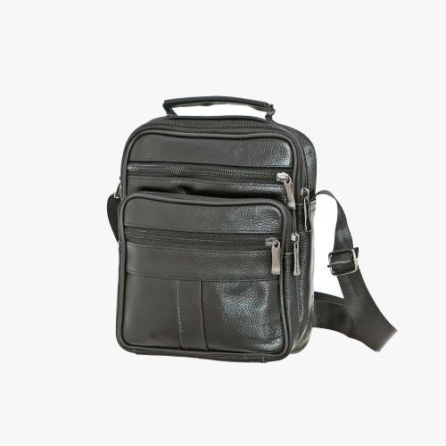 Bartuggi 718-110604, Τσάντα ταχυδρόμου, Δέρμα, Μαύρο