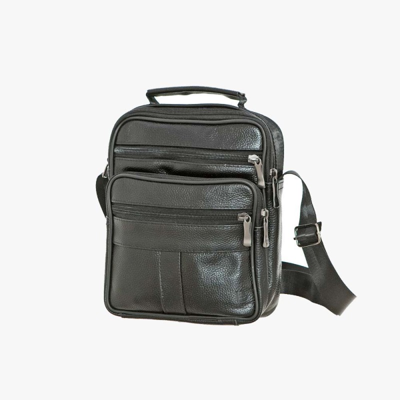 Bartuggi 718-110604, Τσάντα ταχυδρόμου, Δέρμα, Μαύρο