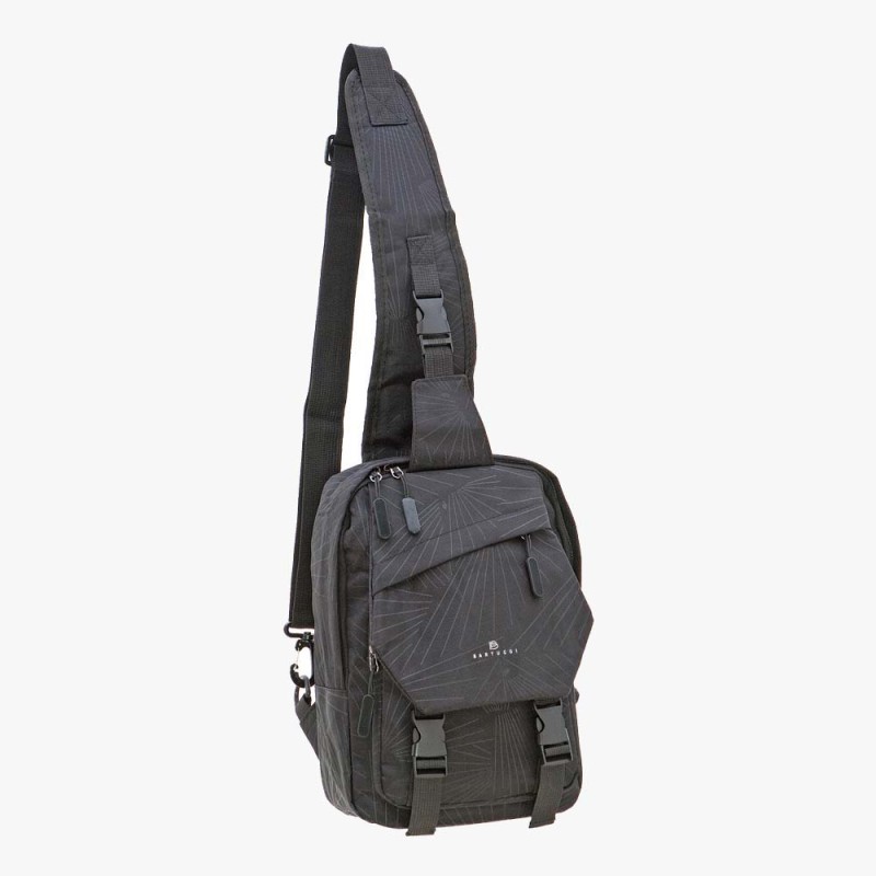 Bartuggi 718-902, Τσαντάκι Crossbody, Ύφασμα, Μαύρο