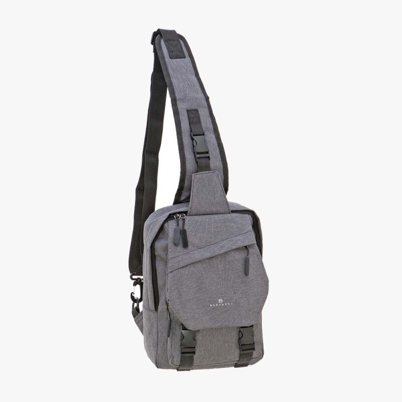 Bartuggi 718-902, Τσαντάκι Crossbody, Ύφασμα, Γκρι