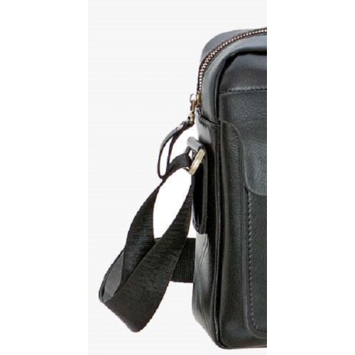 Bartuggi 718-110614, Τσάντα ταχυδρόμου, Δέρμα, Μαύρο