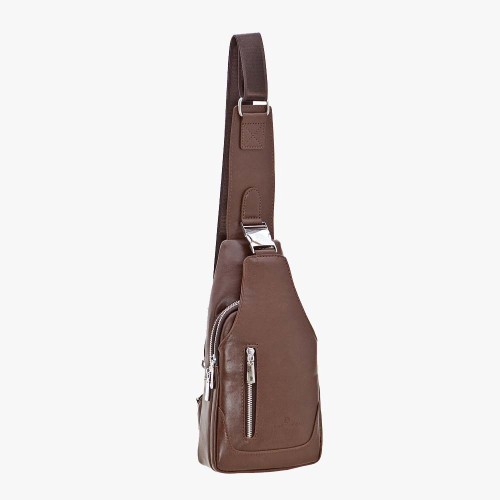 Bartuggi 718-110630, Τσαντάκι Crossbody, Δέρμα, Καφέ