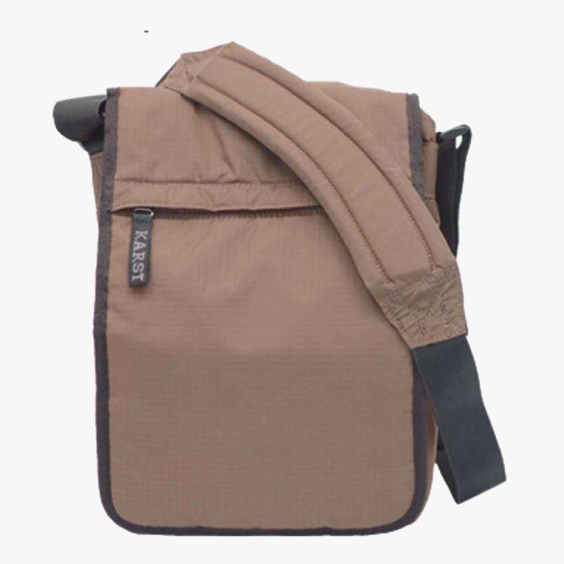 Karst 178-013, Τσαντάκι Χιαστί, Ύφασμα, Καφέ