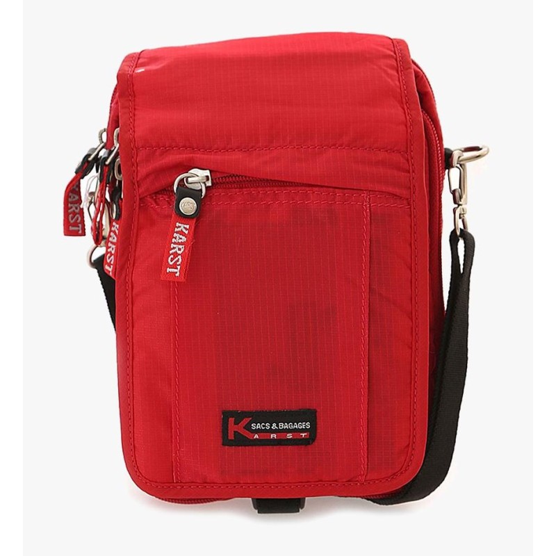 Karst 178-021-2, Τσαντάκι Χιαστί, Ύφασμα, Κόκκινο