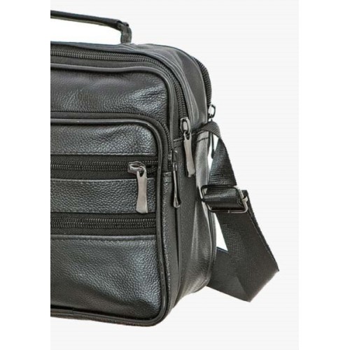 Bartuggi 718-110634, Τσάντα ταχυδρόμου, Δέρμα, Μαύρο