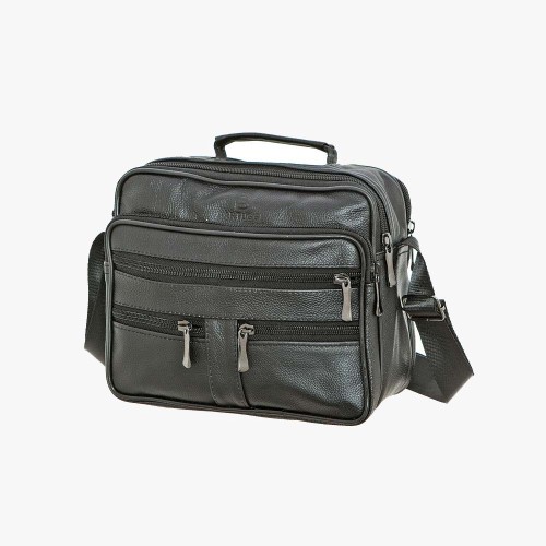 Bartuggi 718-110634, Τσάντα ταχυδρόμου, Δέρμα, Μαύρο