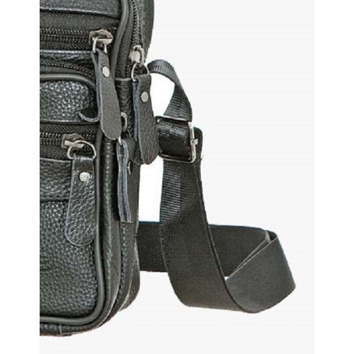 Bartuggi 718-110632, Τσάντα ταχυδρόμου, Δέρμα, Μαύρο