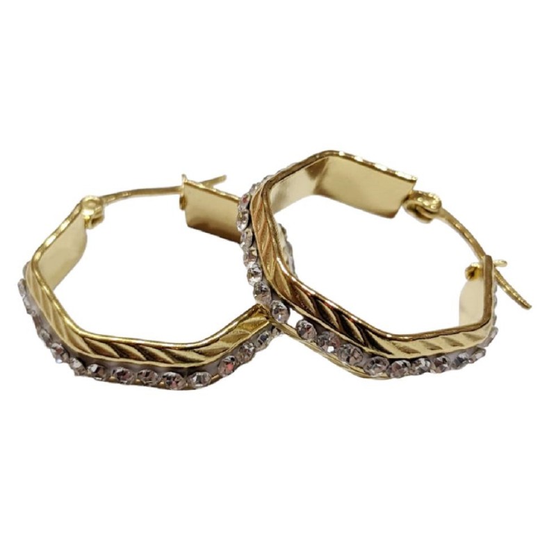 Kostibas 3113-642X, Σκουλαρίκια κρίκοι, Ατσάλι, Χρυσό