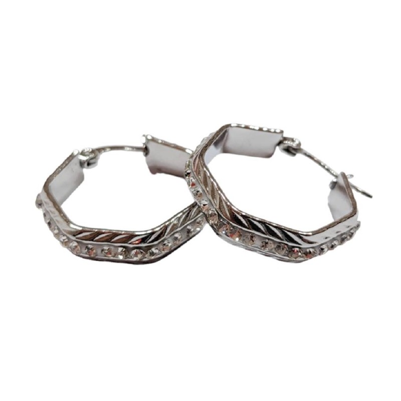 Kostibas 3113-642A, Σκουλαρίκια κρίκοι, Ατσάλι, Ασημί