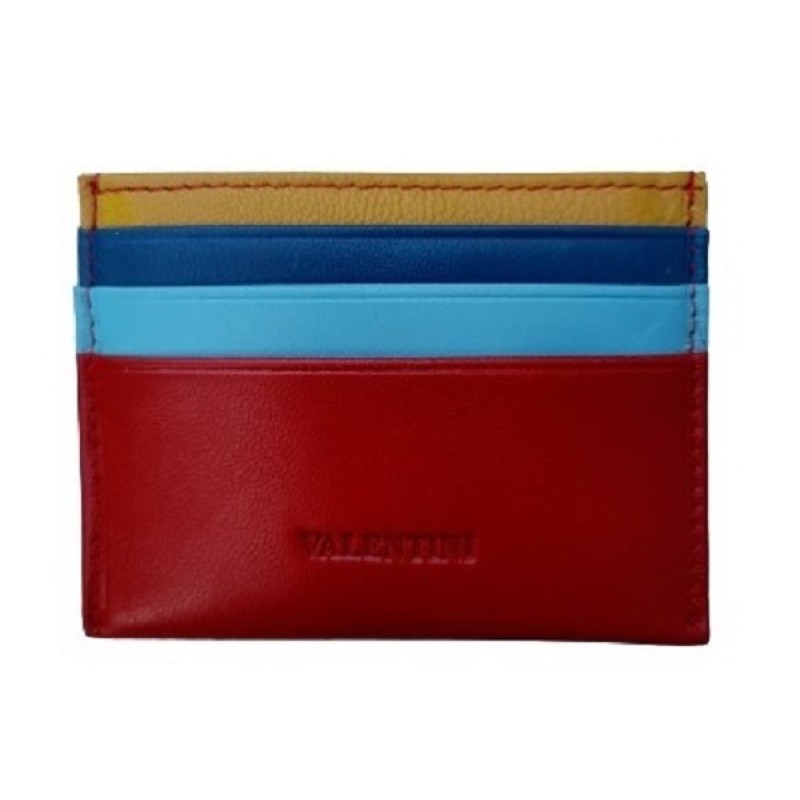 Valentini 1836P075, Καρτοθήκη, Δέρμα, Κόκκινο