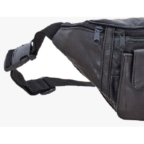 Bartuggi 185-02, Τσαντάκι Μέσης, Δέρμα, Μαύρο
