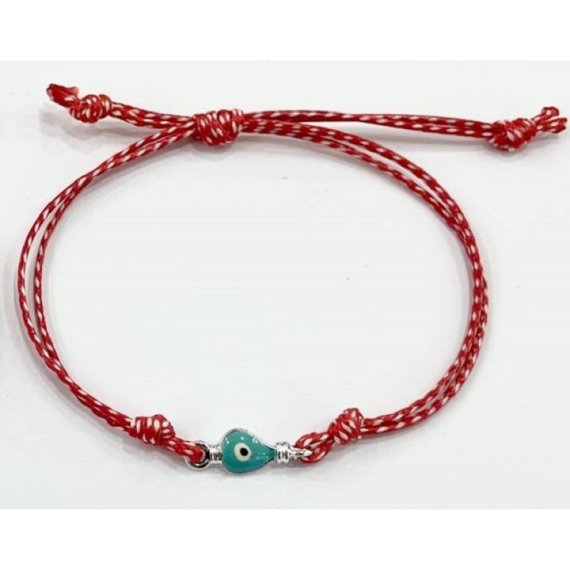 Kostibas 1539-63715, Μάρτης, Σχοινί, ΤΕ, Ασημί με τιρκουάζ μάτι