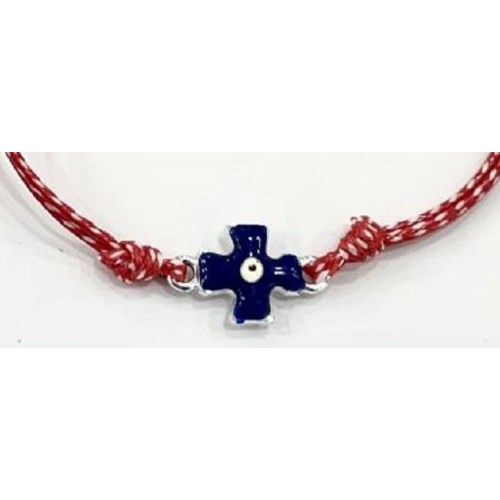 Kostibas 1539-63721, Μάρτης, Σχοινί, ΤΕ, Ασημί με μπλε σταυρό