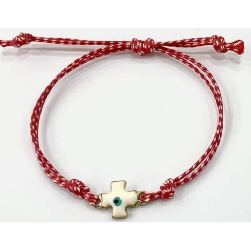 Kostibas 1539-63719, Μάρτης, Σχοινί, Χρυσό με λευκό σταυρό