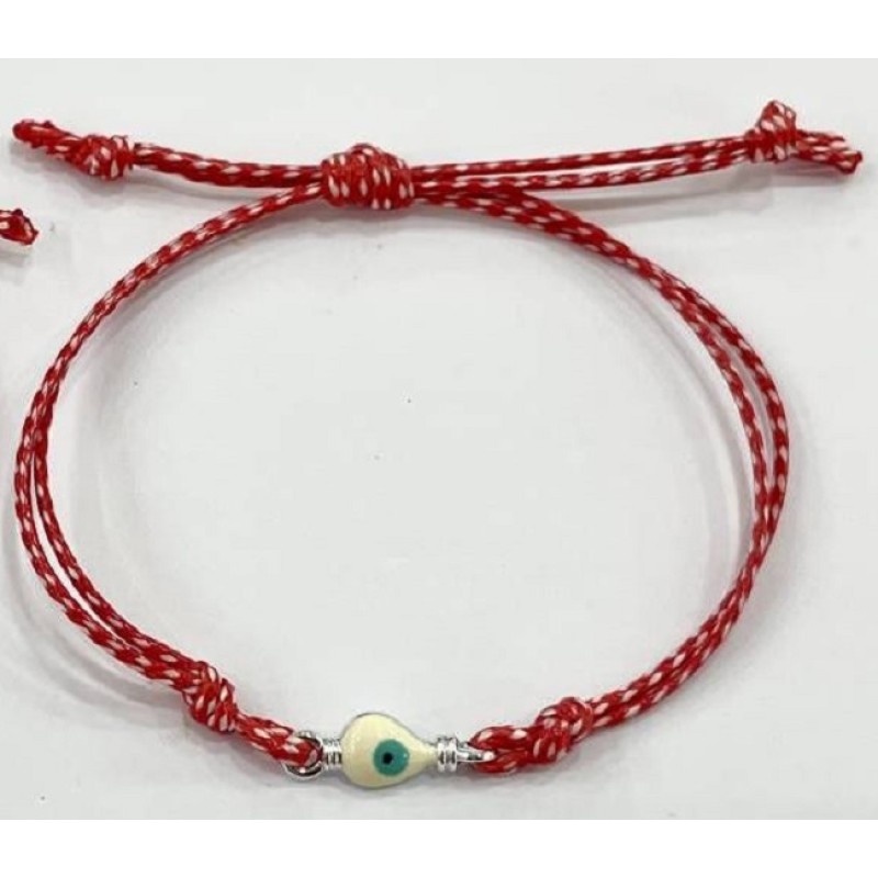 Kostibas 1539-63716, Μάρτης, Σχοινί, Ασημί με λευκό μάτι