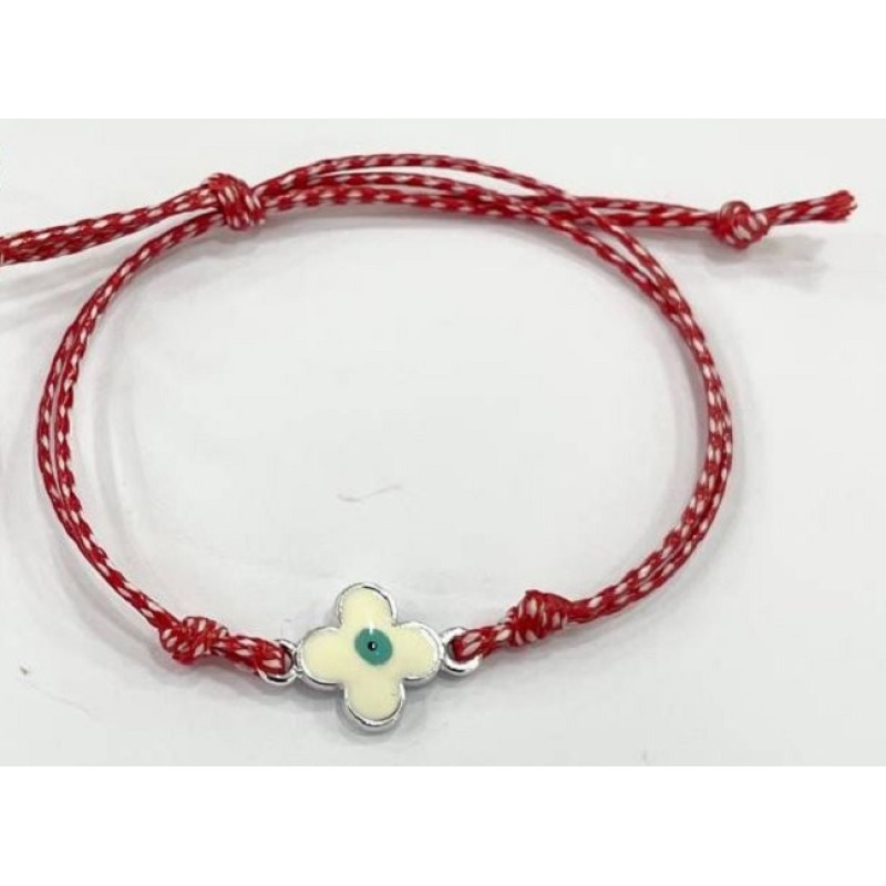 Kostibas 1539-63726, Μάρτης, Σχοινί, Ασημί με λευκό σταυρό