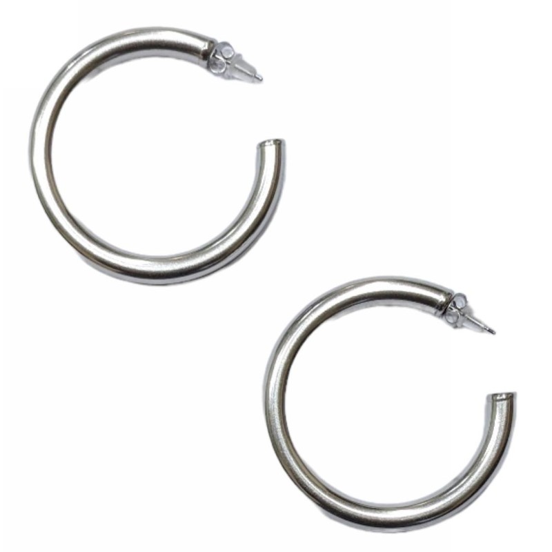 Kostibas 3113-694JA, Σκουλαρίκια κρίκοι, Ατσάλι, Ασημί