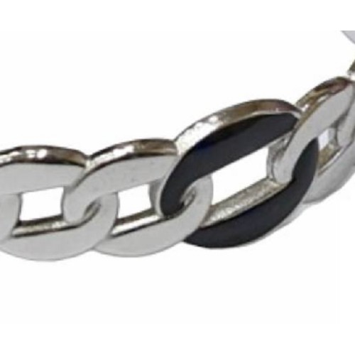 Kostibas 1513-963AM, Βραχιόλι, Ατσάλι, Ασημί/Μαύρο