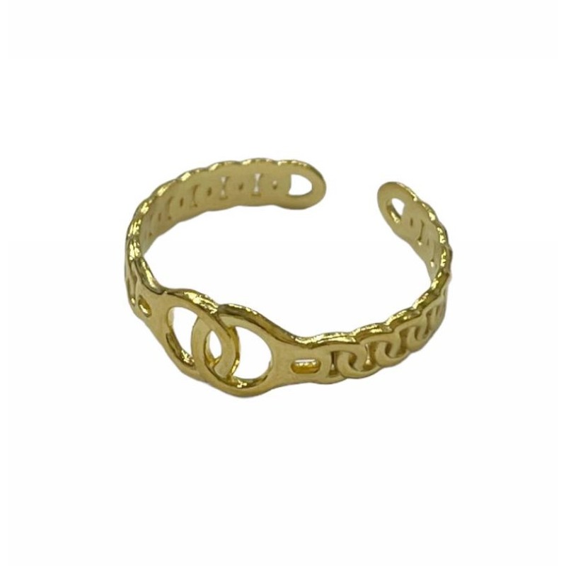 Kostibas 2513-323X8, Δαχτυλίδι, Ατσάλι, Χρυσό