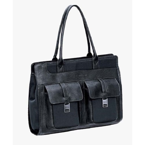 Bartuggi 118-6261, Γυναικείος Χαρτοφύλακας, Δερματίνη/Ύφασμα, Μαύρο