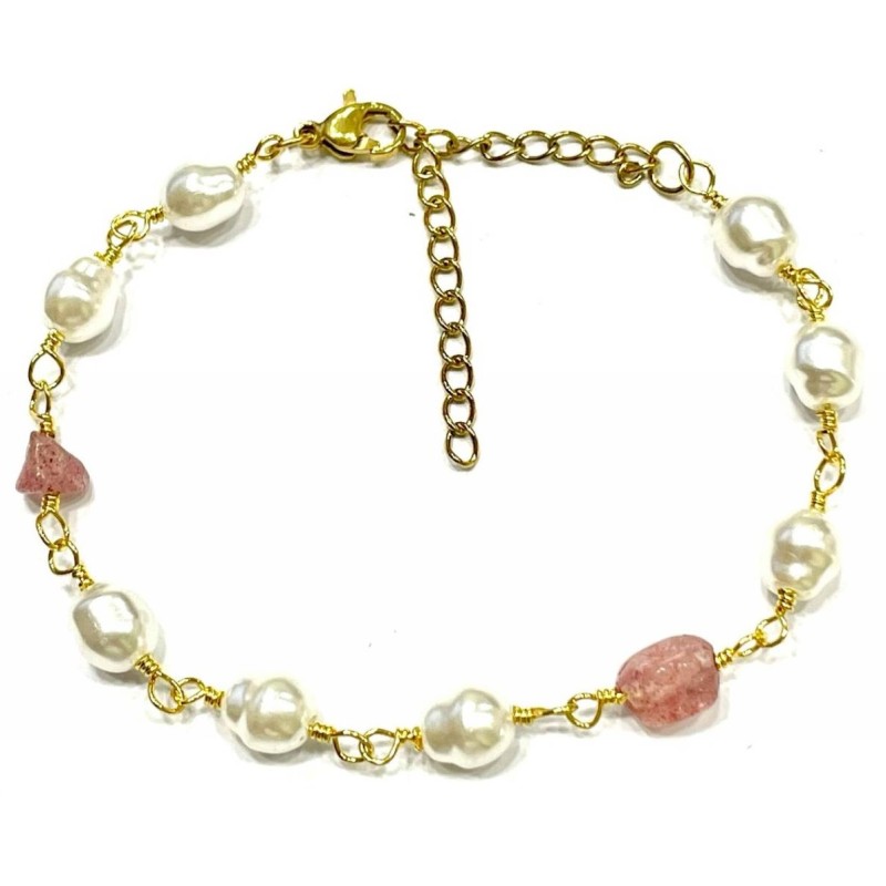 Kostibas 1512-901X3, Βραχιόλι, Ατσάλι, ΤΕ, Λευκό/Ροζ