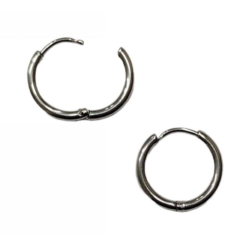 Kostibas 3113-622A, Σκουλαρίκια κρίκοι, Ατσάλι, Λευκό