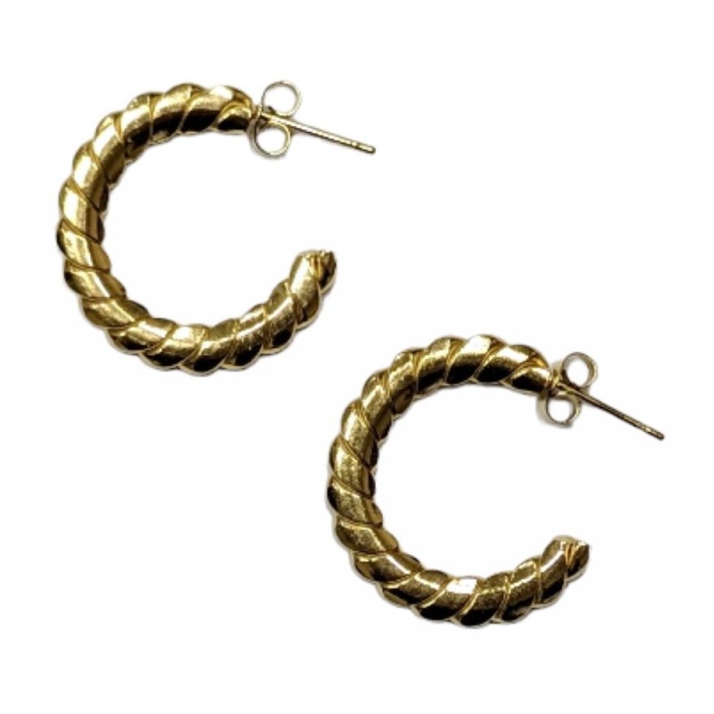 Kostibas 3113-675X, Σκουλαρίκια κρίκοι, Ατσάλι, Χρυσό