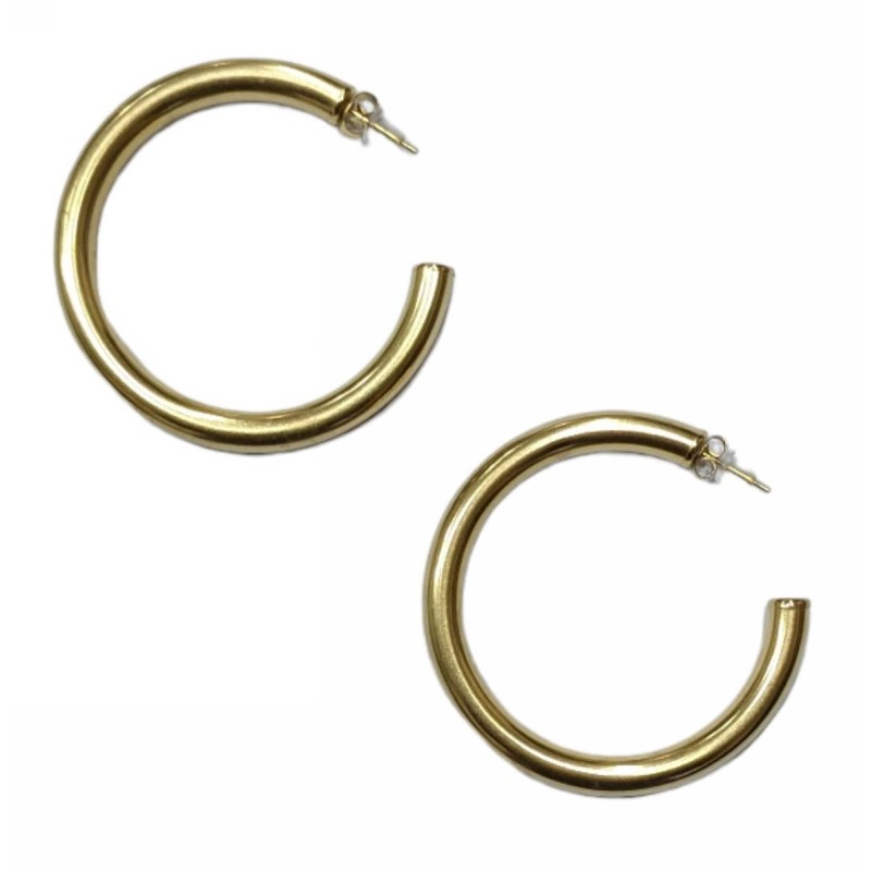 Kostibas 3113-694JX, Σκουλαρίκια κρίκοι, Ατσάλι, Χρυσό