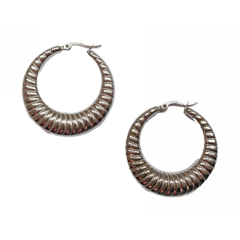 Kostibas 3113-696EA, Σκουλαρίκια κρίκοι, Ατσάλι, Ασημί