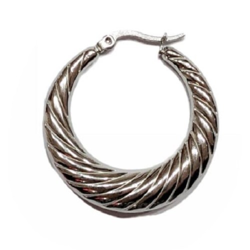 Kostibas 3113-696DA, Σκουλαρίκια κρίκοι, Ατσάλι, Ασημί