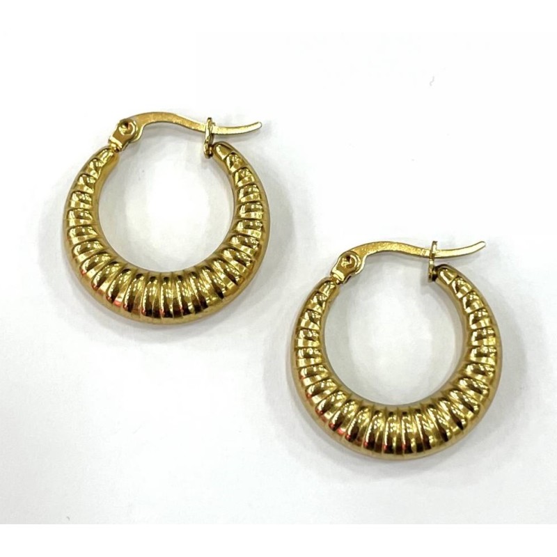 Kostibas 3113-696CX, Σκουλαρίκια κρίκοι, Ατσάλι, Χρυσό