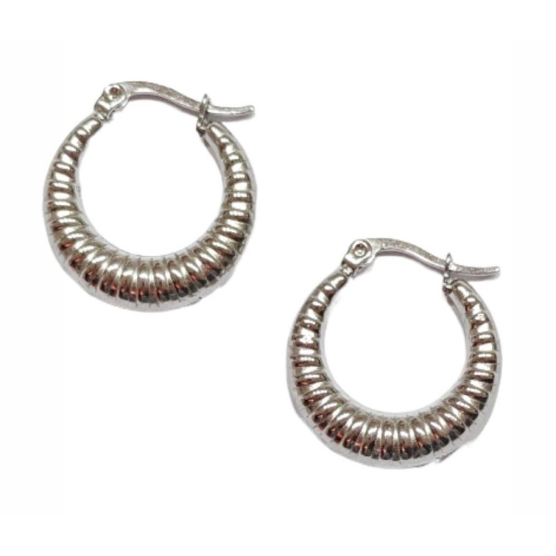 Kostibas 3113-696CA, Σκουλαρίκια κρίκοι, Ατσάλι, Ασημί