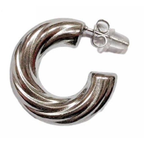 Kostibas 3113-684EA, Σκουλαρίκια κρίκοι, Ατσάλι, Ασημί