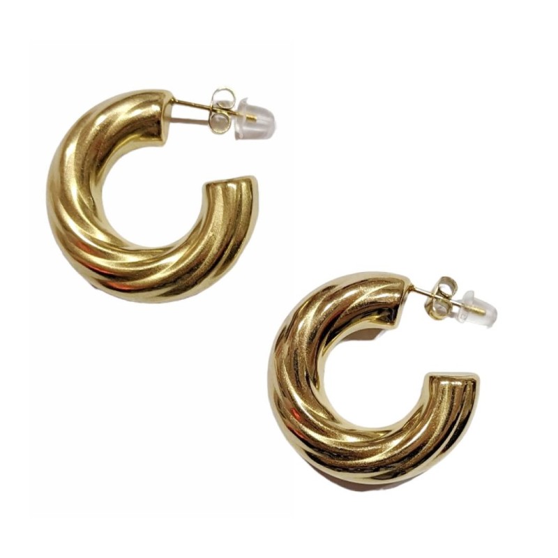 Kostibas 3113-684FX, Σκουλαρίκια κρίκοι, Ατσάλι, Χρυσό