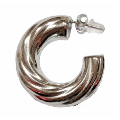 Kostibas 3113-684FA, Σκουλαρίκια κρίκοι, Ατσάλι, Ασημί