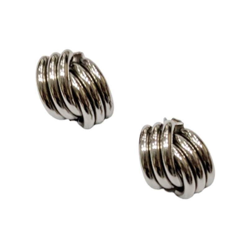 Kostibas 3113-680A, Σκουλαρίκια, Κρίκοι, Ατσάλι, Λευκό