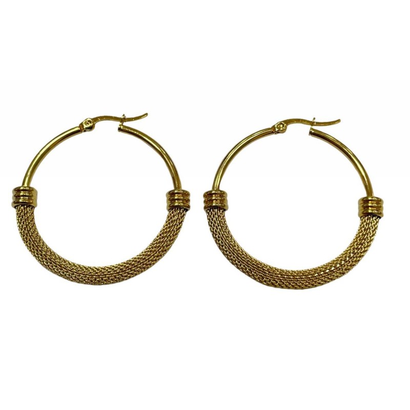 Kostibas 3113-692X, Σκουλαρίκια, Κρίκοι, Ατσάλι, Χρυσό 