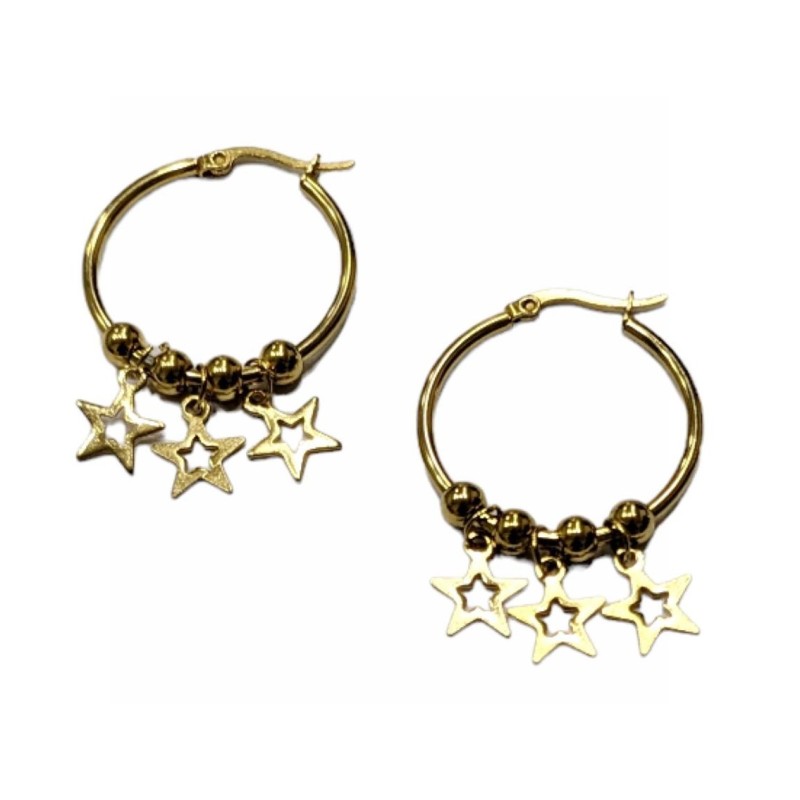 Kostibas 3113-693X, Σκουλαρίκια, Κρίκοι, Ατσάλι, Χρυσό 