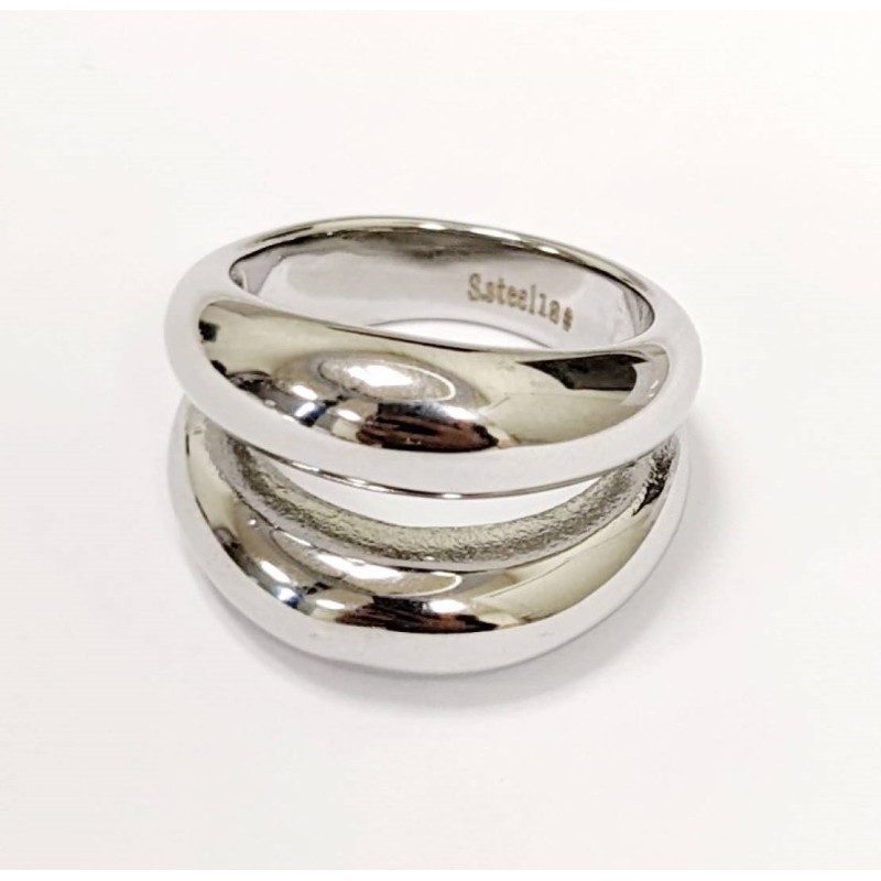 Kostibas 2513-382A, Δαχτυλίδι, Ατσάλι, Ασημί