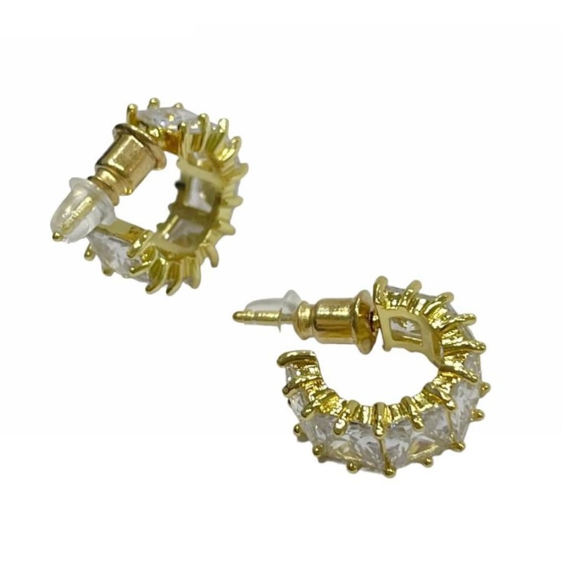 Kostibas 3112-702X1, Σκουλαρίκια κρίκοι, Στρας, Μεταλλικό, Χρυσό