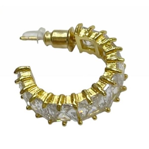 Kostibas 3112-702X2, Σκουλαρίκια κρίκοι, Στρας, Μεταλλικό, Χρυσό