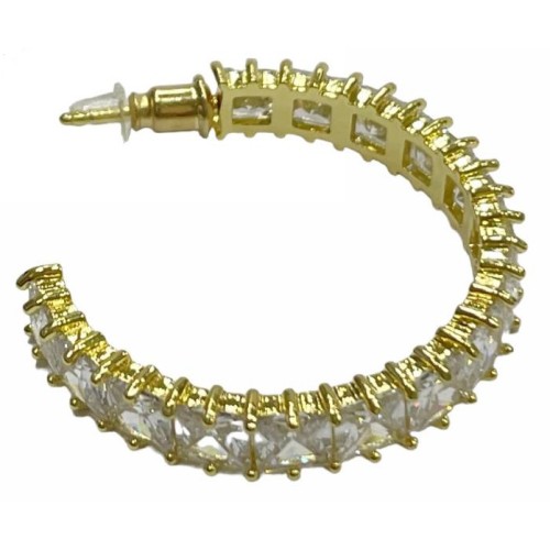 Kostibas 3112-702X5, Σκουλαρίκια κρίκοι, Στρας, Μεταλλικό, Χρυσό