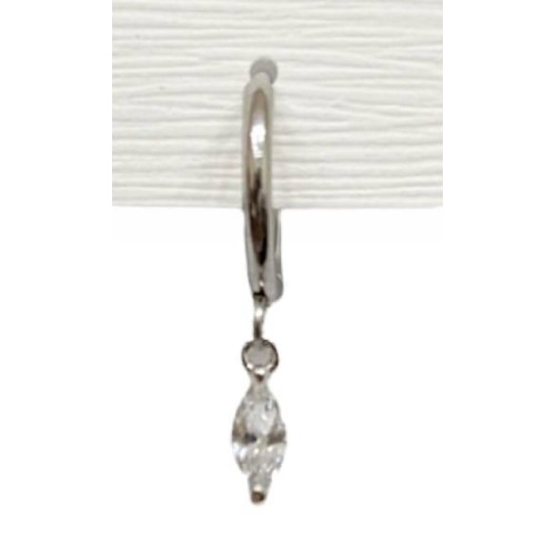 Kostibas 3113-771A7, Σκουλαρίκια, Ατσάλι, Κρίκοι, Λευκό